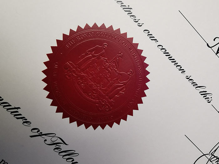 Sample of fake diploma certificate from Royal College of Surgeons