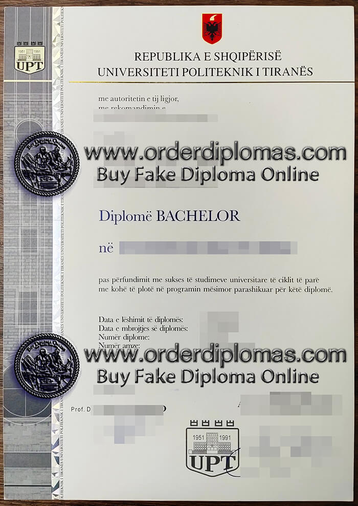 buy fake Polytechnic University of Tirana diploma