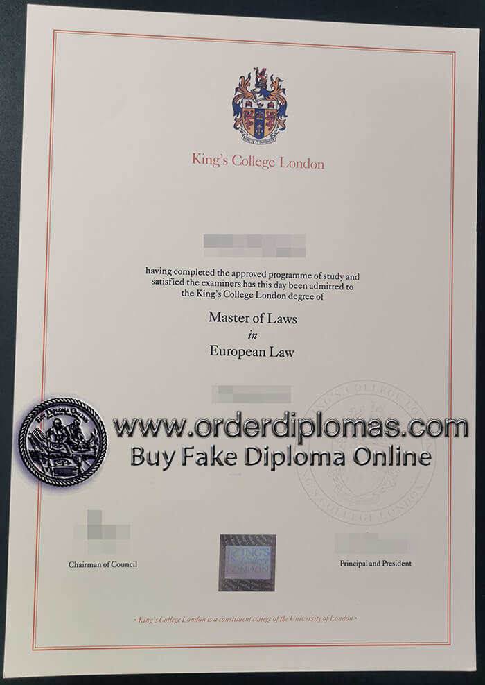 buy fake King's College London diploma