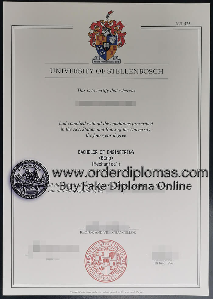 buy fake University Of Stellenbosch diploma