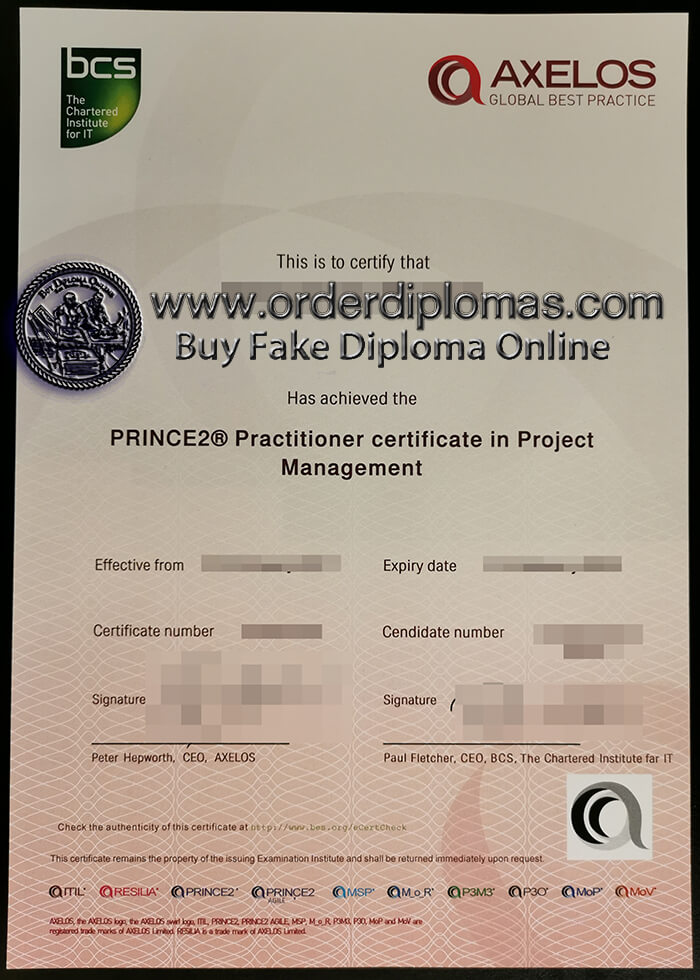 buy fake Prince2 certificate