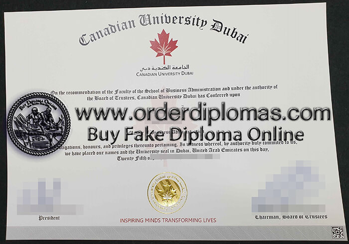 buy fake Canadian University Dubai diploma