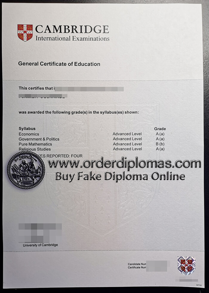 buy fake GCE Certificate