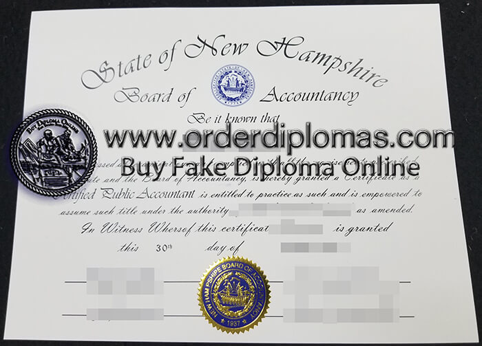 buy fake State of New Hampshire CPA certificate