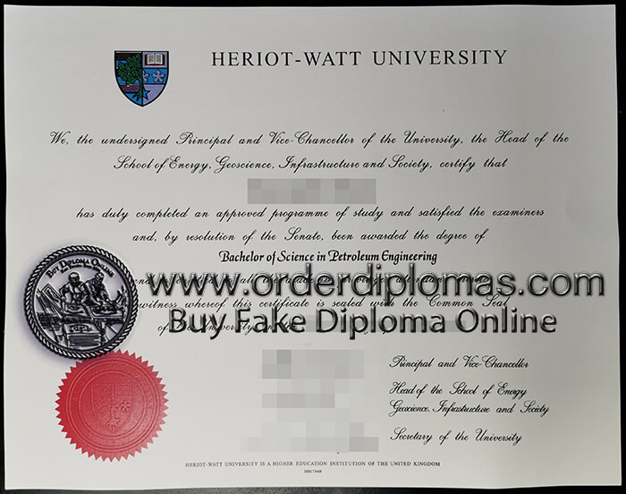 buy fake Heriot-Watt University diploma