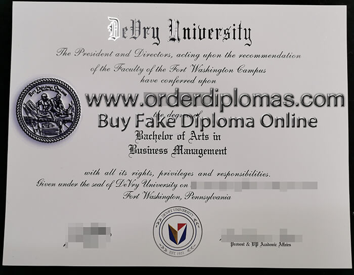 buy fake DeVry University diploma