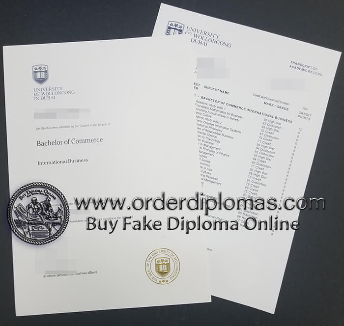buy fake University of Wollongong in Dubai diploma