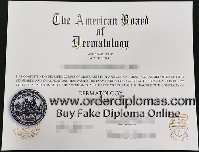 buy fake American Board of Dermatology diploma