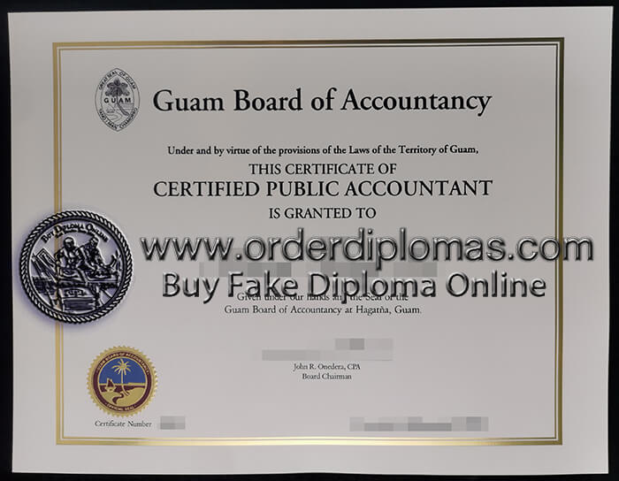 buy fake Guam Board of Accountancy certificate