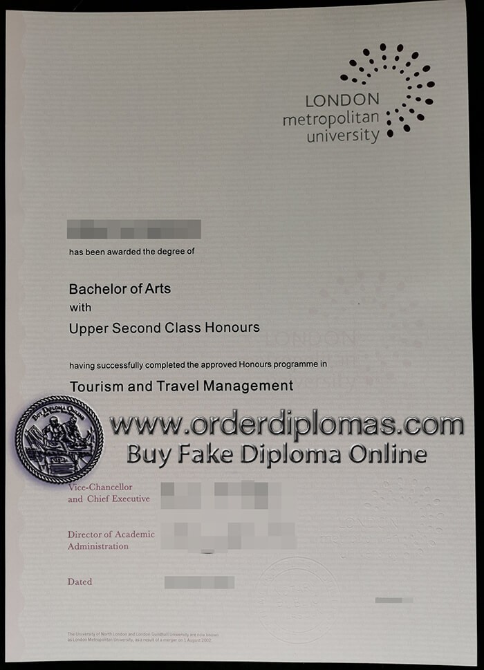 buy fake London Metropolitan University diploma