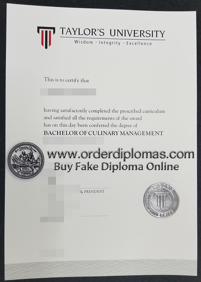 buy fake Taylor's University diploma