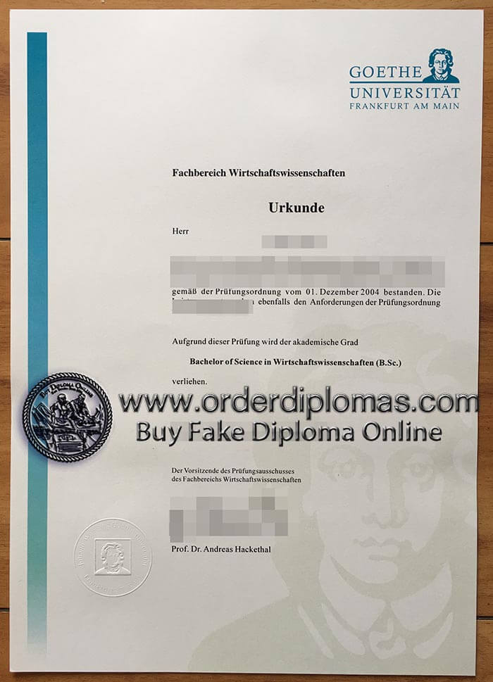 buy fake Goethe University Frankfurt diploma