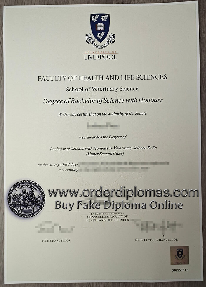 buy fake University of Liverpool diploma