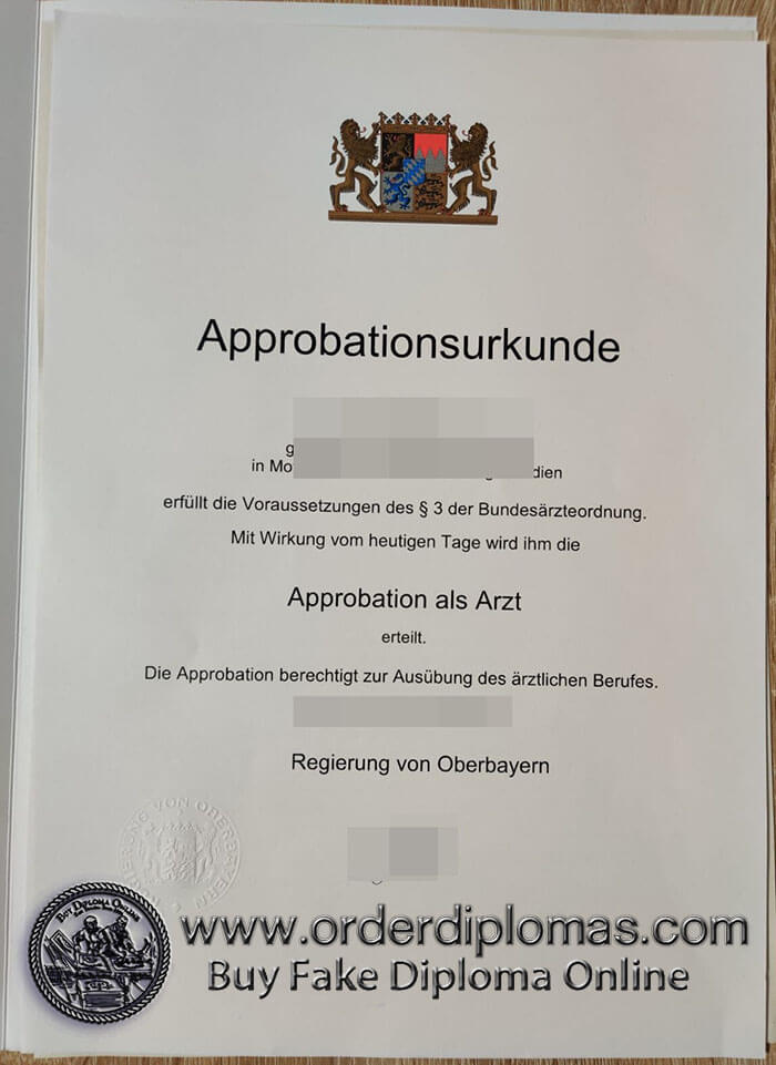 buy fake Approbationsurkunde certificate