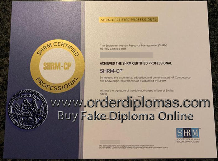 buy fake SHRM certificate