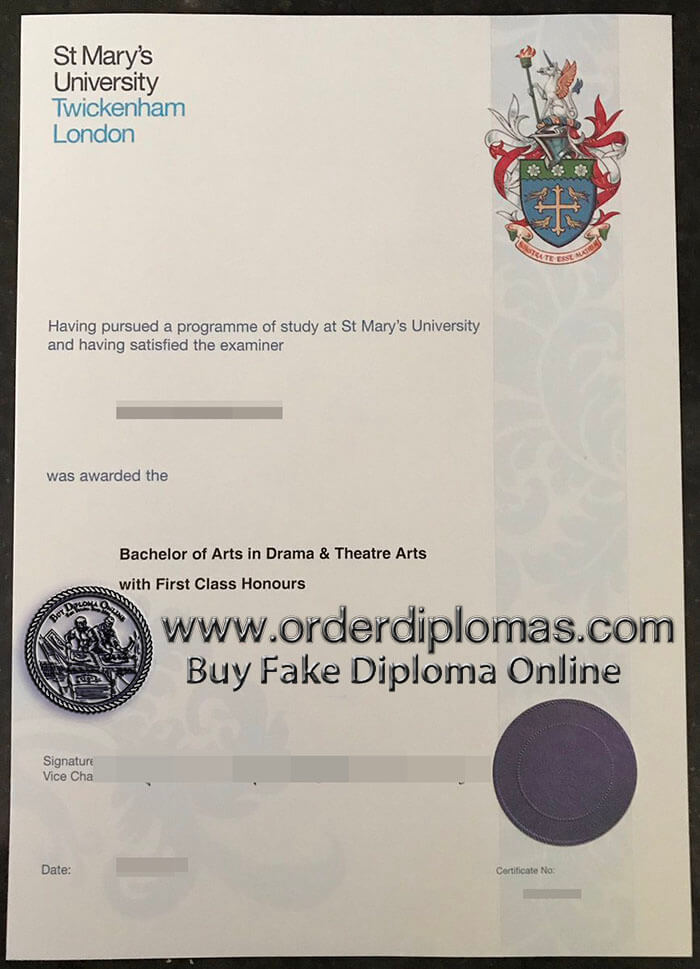 buy fake st mary's university twckenham london diploma.