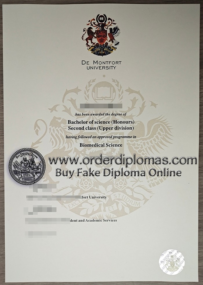 buy fake De montfort university diploma