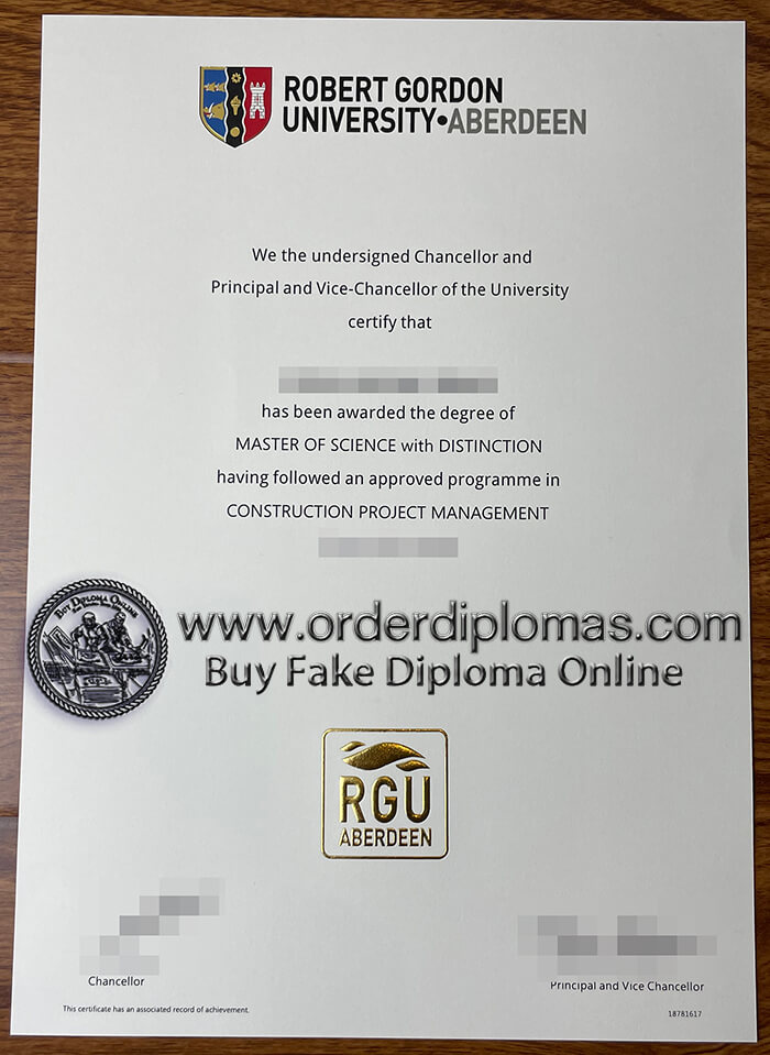 buy fake RGU aberdeen diploma