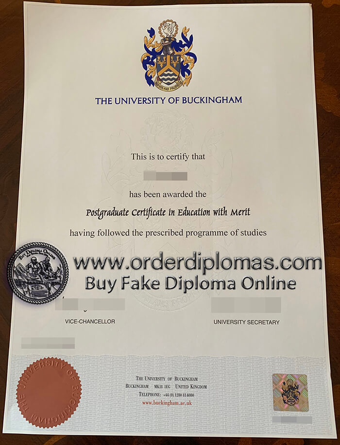 buy fake University of Buckingham diploma
