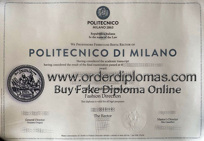 buy fake Politecnico di Milano degree certificate