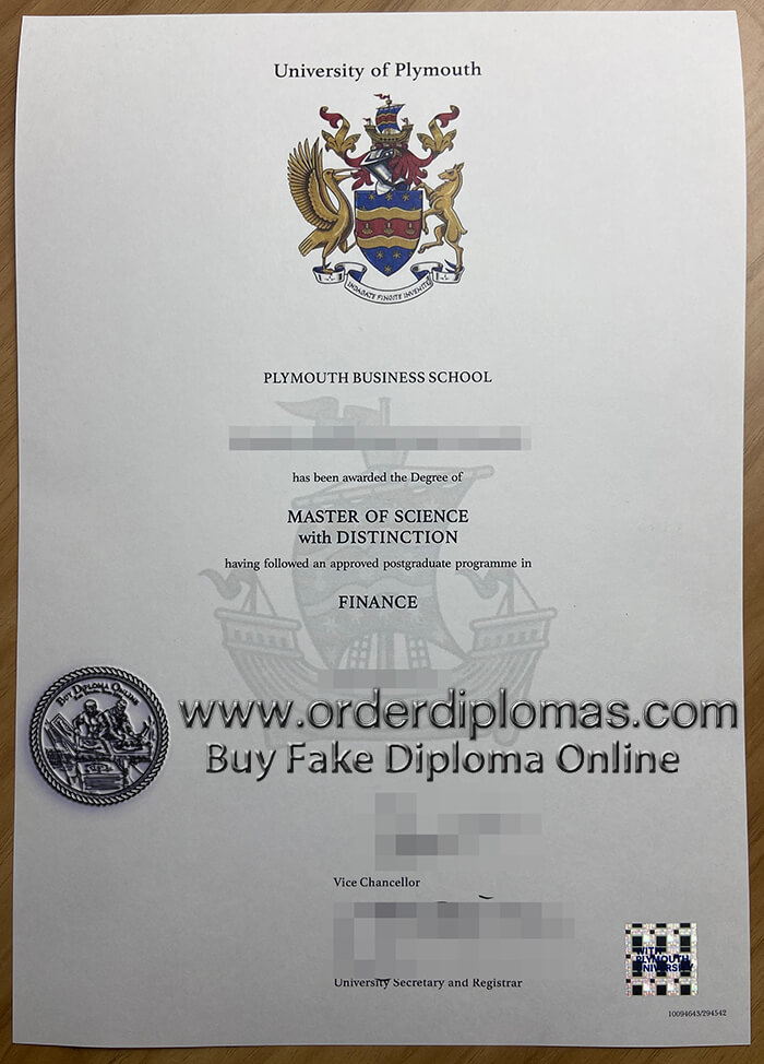 buy fake university of plymouth diploma
