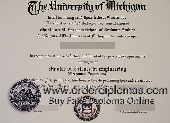 Buy University of Michigan fake diploma.