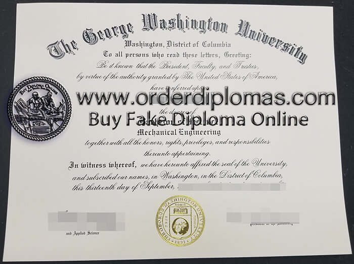 buy fake George Washington University diploma
