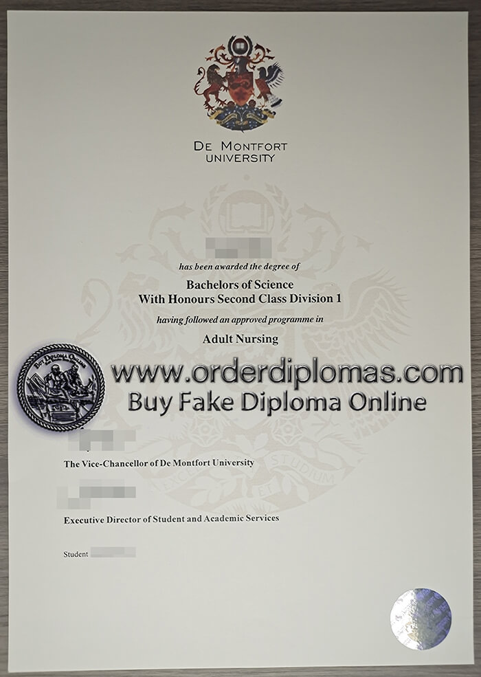 buy fake De Montfort University diploma