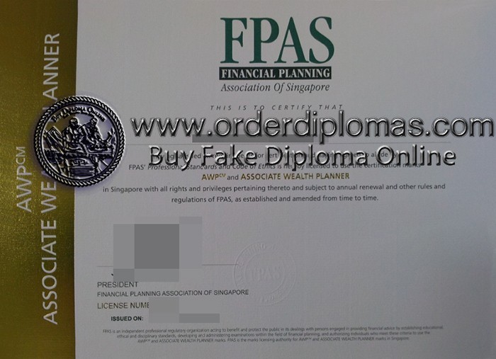 buy fake Financial Planning Association of Singapore diploma