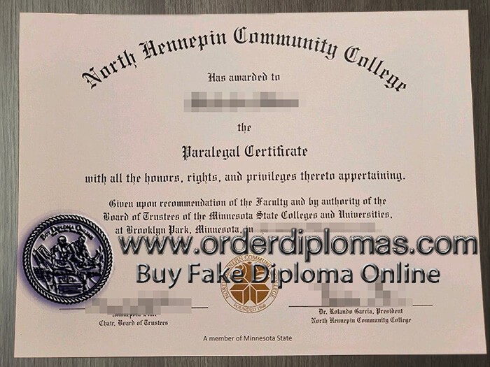 buy fake North Hennepin Community College diploma