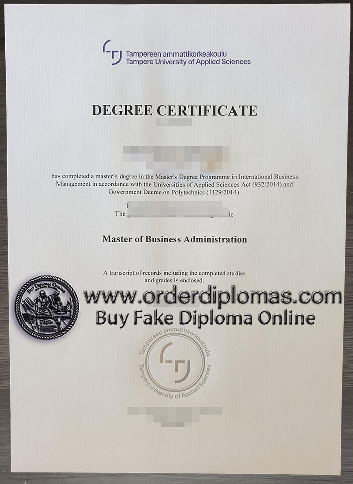 buy fake Tampereen Ammattikorkeakoulu diploma