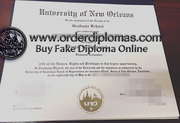 buy fake University of New Orleans diploma