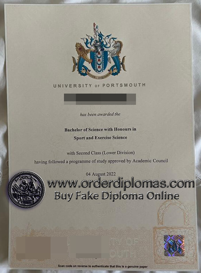 buy fake university of portsmouth diploma