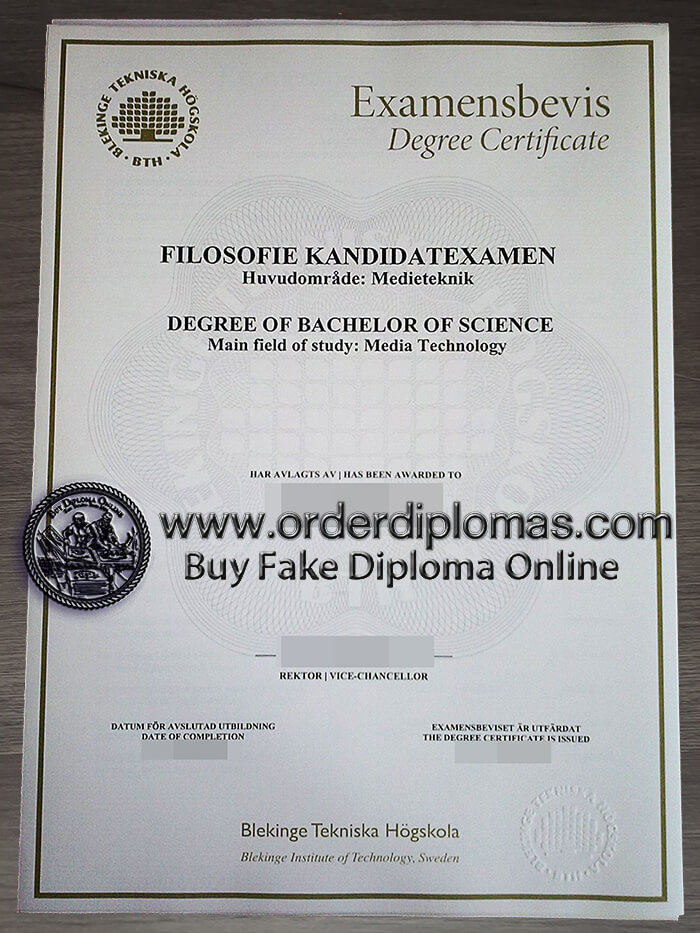 buy fake Blekinge Institute of Technology diploma