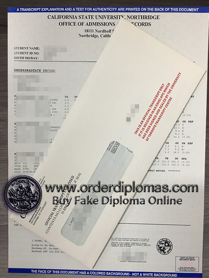 buy fake Cal State Northridge Transcript