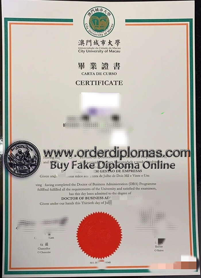 buy fake City University of Macau diploma
