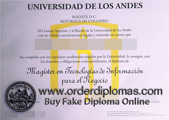 buy fake Universidad de los Andes diploma