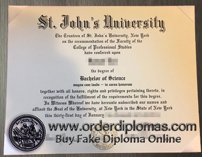 buy fake st. john's university diploma