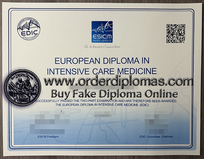 buy fake European Society of Intensive Care Medicine diploma