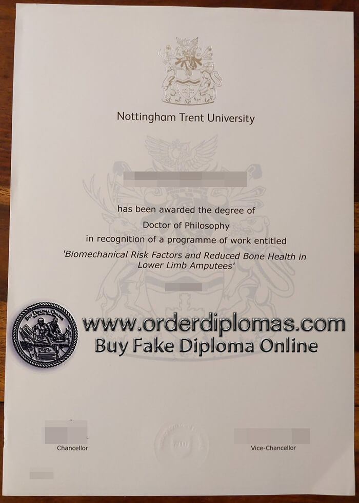buy fake Nottingham Trent University diploma