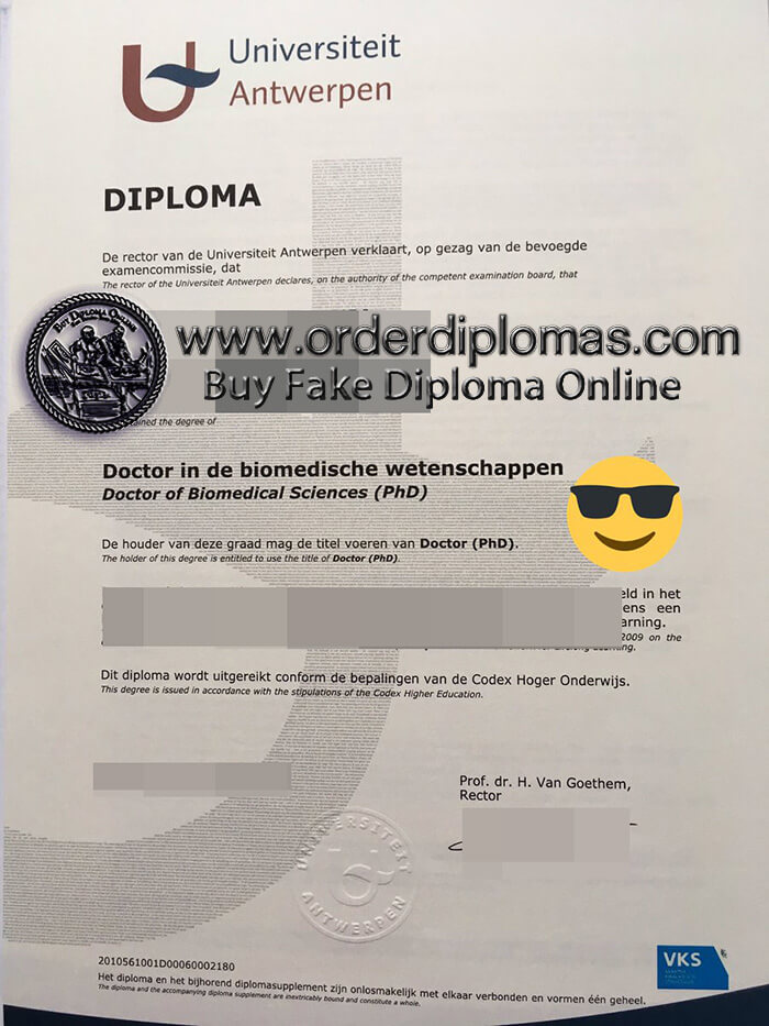 buy fake University of Antwerp diploma