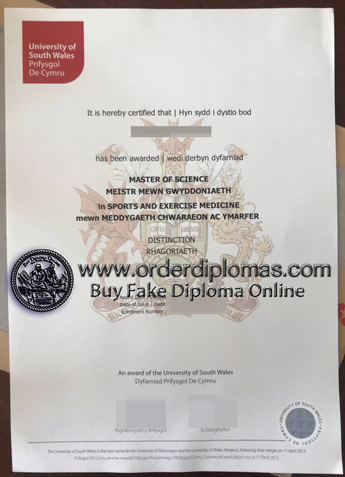 buy fake University of South Wales diploma