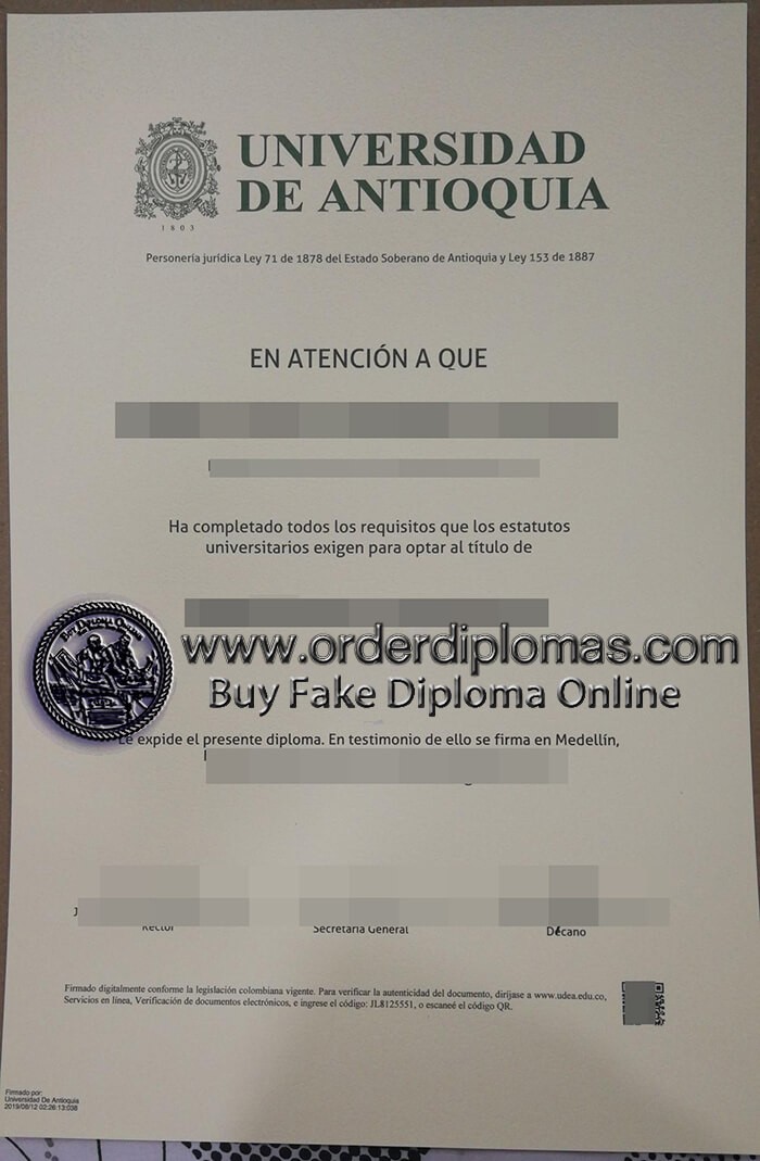 buy fake Universidad de Antioquia diploma