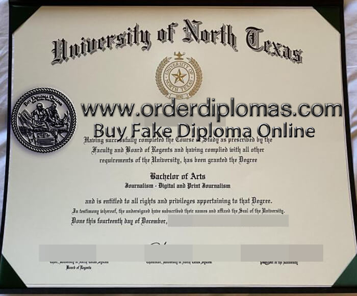 Buy fake University of North Texas diploma