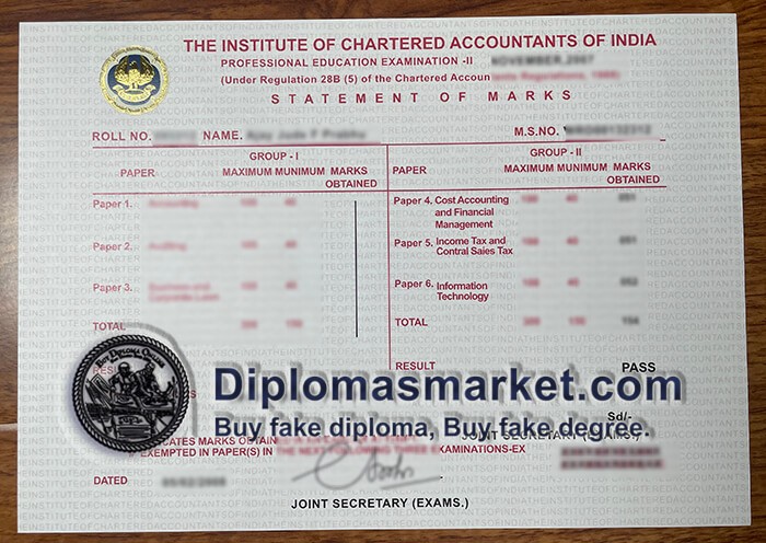 order ICAI certificate. buy the Institute of Chartered Accountants of India fake certificate.