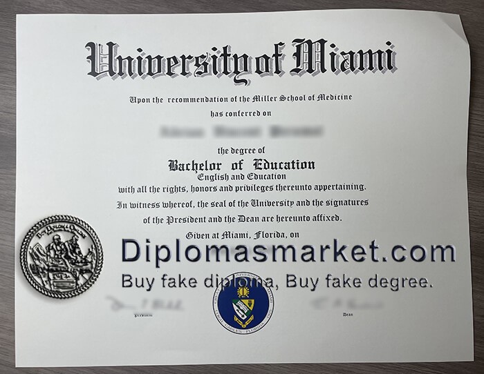 Where to buy University of Miami fake diploma? buy University of Miami degree online.