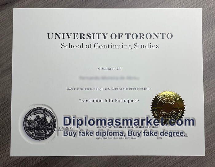 University of Toronto SCS fake certificate, buy fake certificate online.