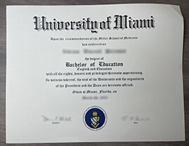 Order University of Miami High Quality Degree Certificates.
