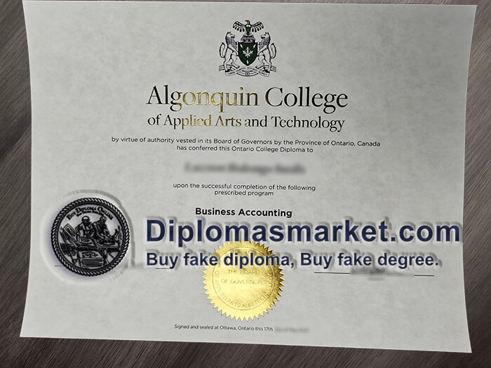 Buy Algonquin College diploma, buy Algonquin College of Applied Arts and Technology certificate.