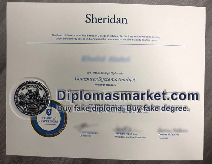 get Sheridan College certificate, buy Sheridan College diploma.